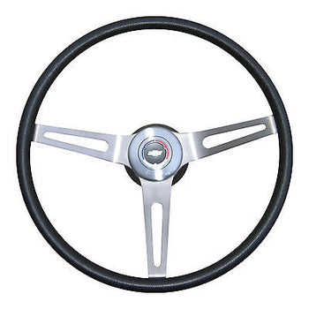 1967 1968 CHEVELLE CAMARO NOVA 3 SPOKE STEERING WHEEL COMPLETE BLACK